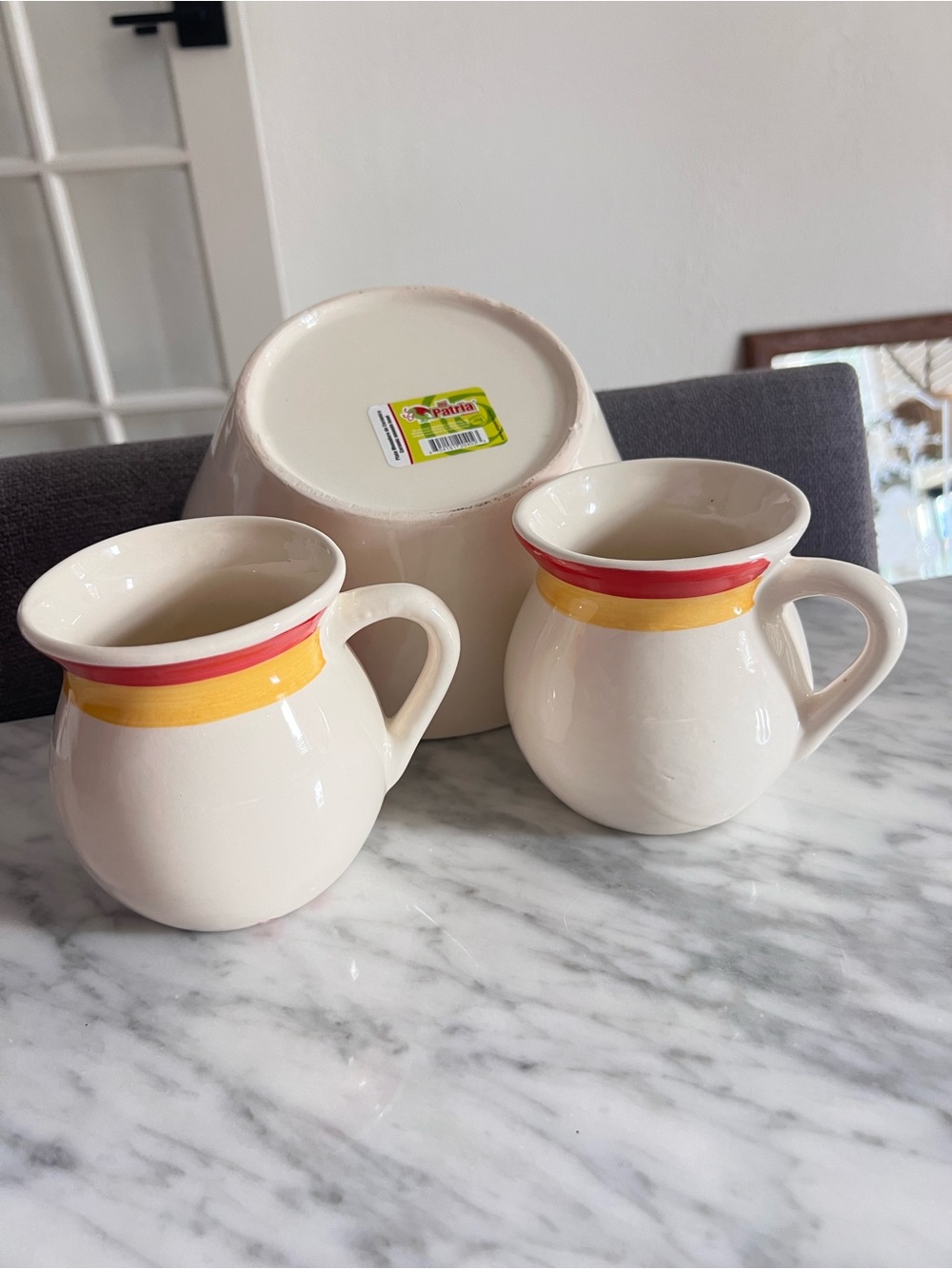 Mexico Artisan Hand Painted Ceramic Floral Mug and Bowl Set - Picture 2 of 5